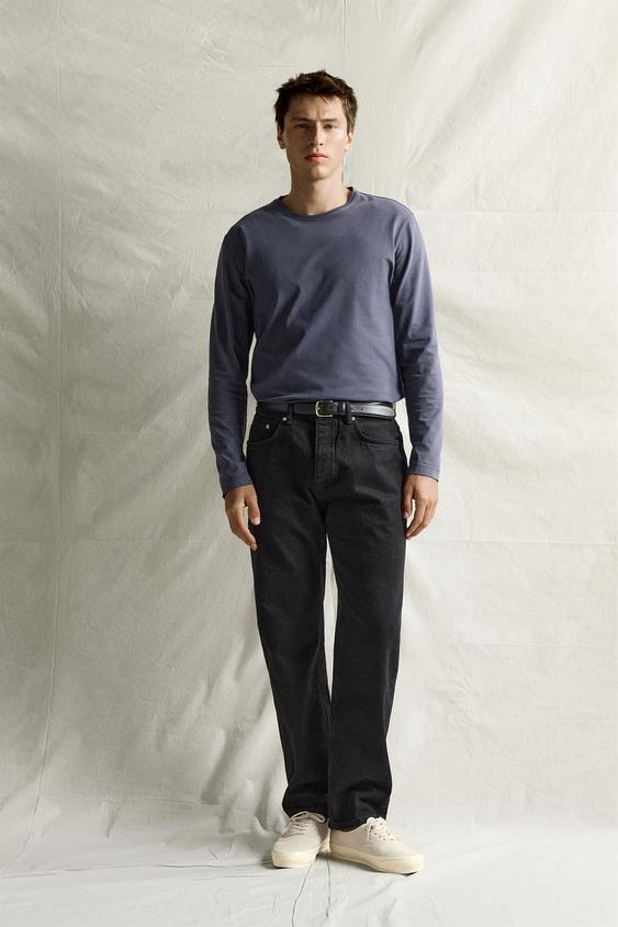 SUPIMA® LONG SLEEVE T-SHIRT - Midnight blue by Zara - Image 0