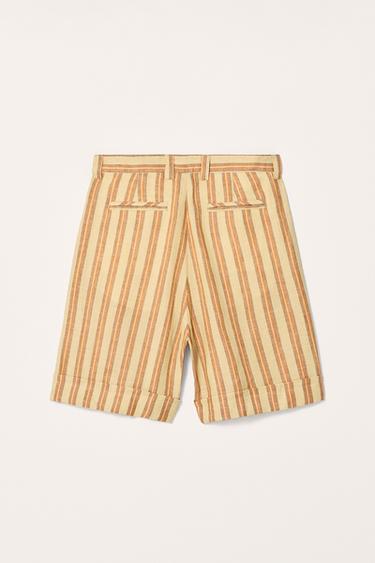 LIMITED EDITION STRIPED LINEN BERMUDA SHORTS - 089 by Zara - Image 5
