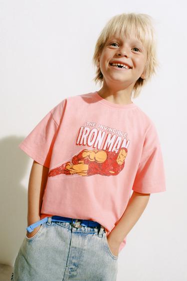 T-SHIRT THE AVENGERS IRON MAN © MARVEL - Rose délavé de Zara