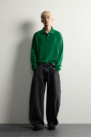 POLO DE TRICÔ DE LÃ - Verde da Zara - Imagem 0