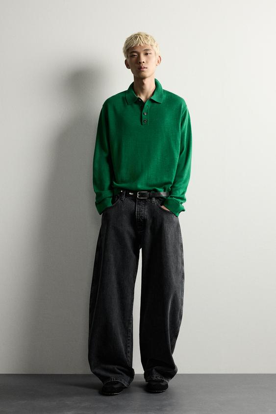 POLO PUNTO LANA - Verde de Zara - Imagen 0