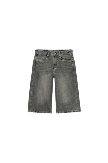 ZW COLLECTION MID-WAIST DENIM BERMUDA SHORTS - Grey by Zara