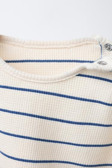 ENSEMBLE T-SHIRT ET PANTALON JOGGER WAFFLE WAYAS - Écru / Bleu de Zara - Image 2