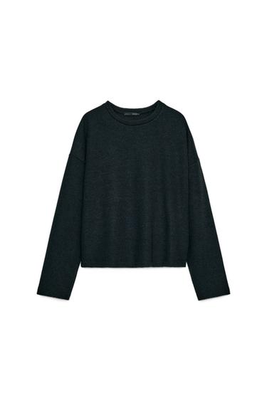 TOP SOFT MANGA LARGA - gris antracita de Zara