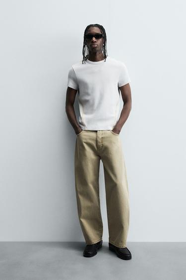 CAMISETA WAFFLE CONTRASTE - Gris claro de Zara - Imagen 0