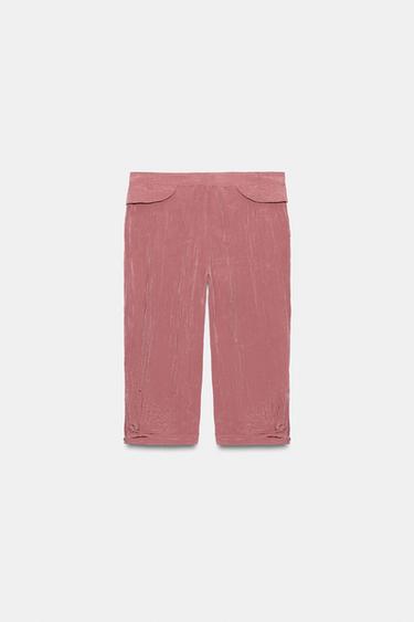 PANTALON CAPRI FLUIDE - Rose foncé de Zara - Image 6