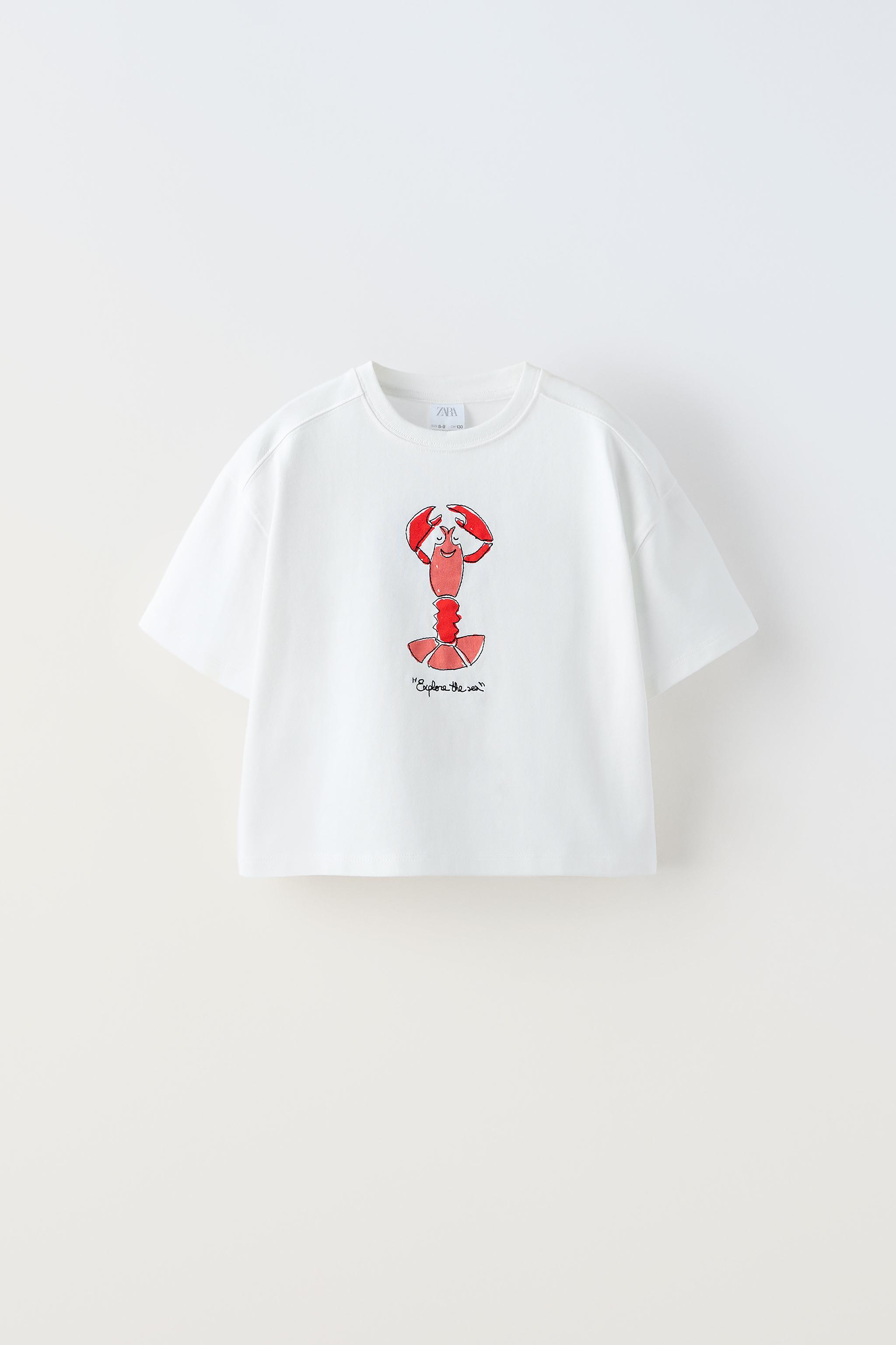 ロブスター エンブロイダリー Tシャツ - ホワイト | ZARA Japan / 日本 