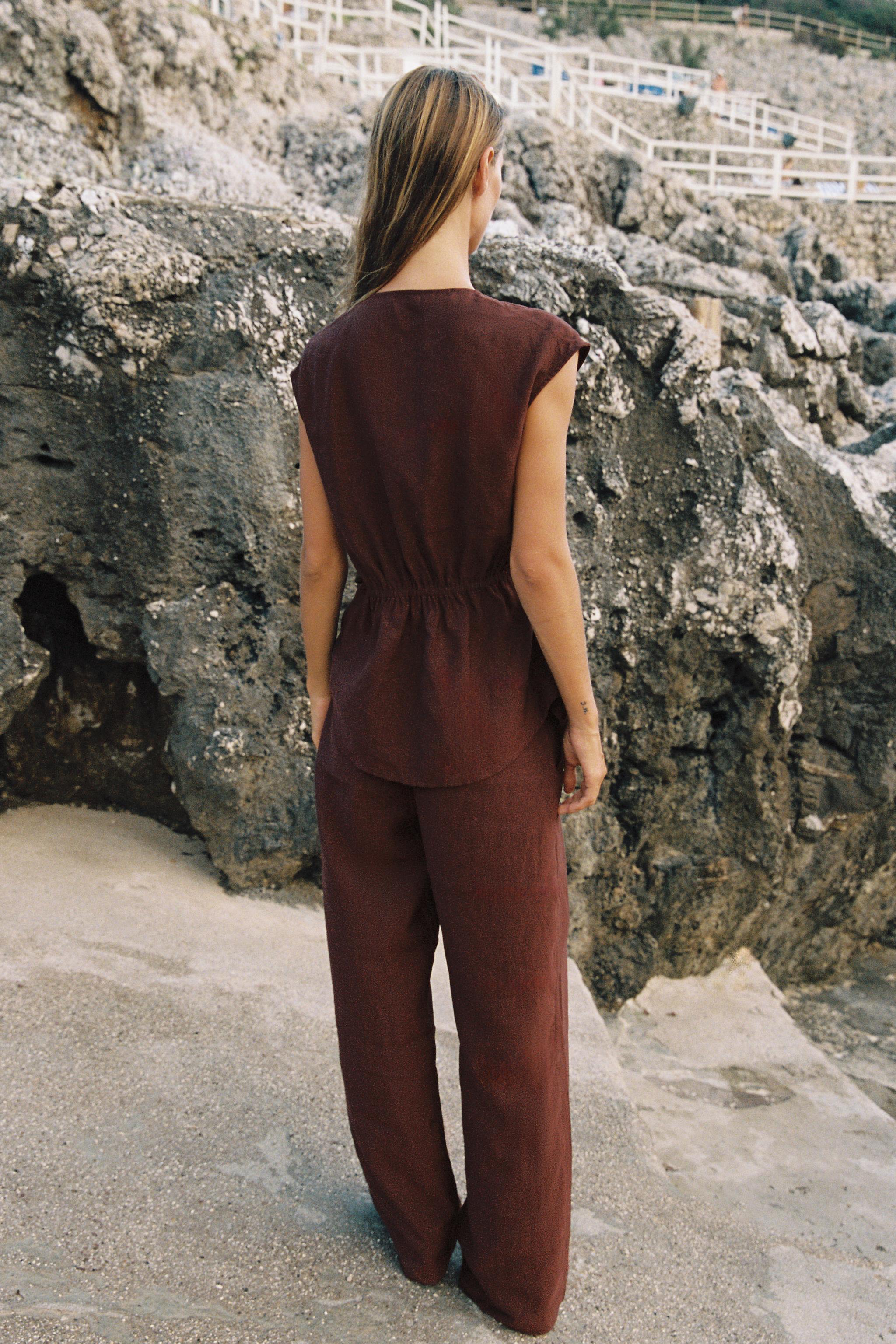 Zara ALTIN RENGİ APLEKELİ TOP görsel 4