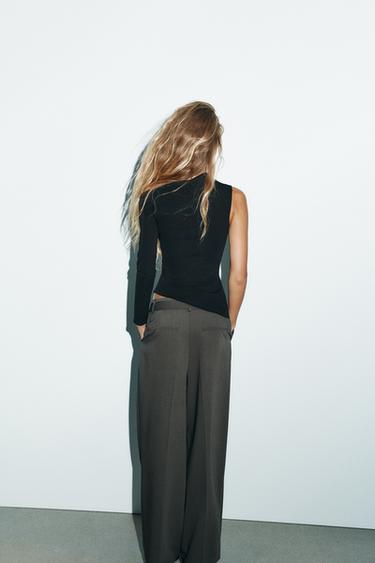 ASYMMETRIC CREPE TOP - Black by Zara - Image 4