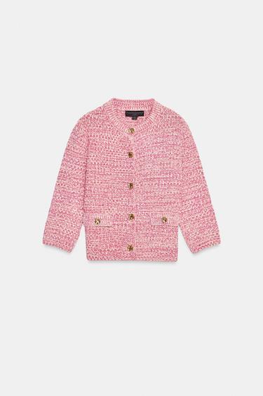 Zara FRENCH SLEEVE CARDIGAN - Pink