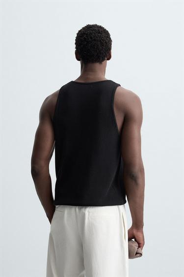 KNIT TANK TOP - Black de Zara - Image 2