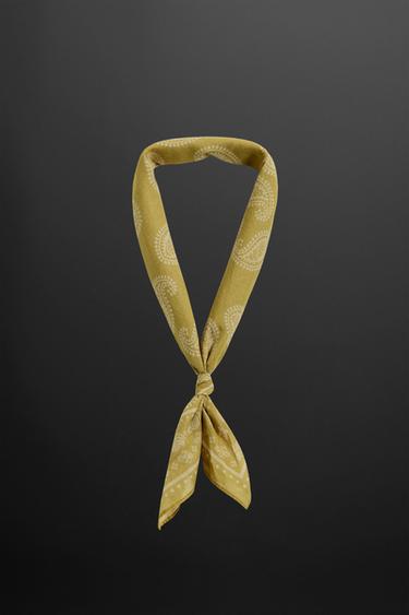 PRINTED BANDANNA - Lime by Zara