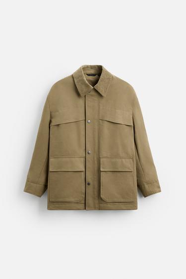 PUFFER PARKA WITH POCKETS - Olive green by Zara