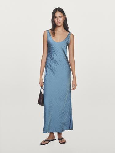 Zara Long flowing satin dress - Lavender - Image 0