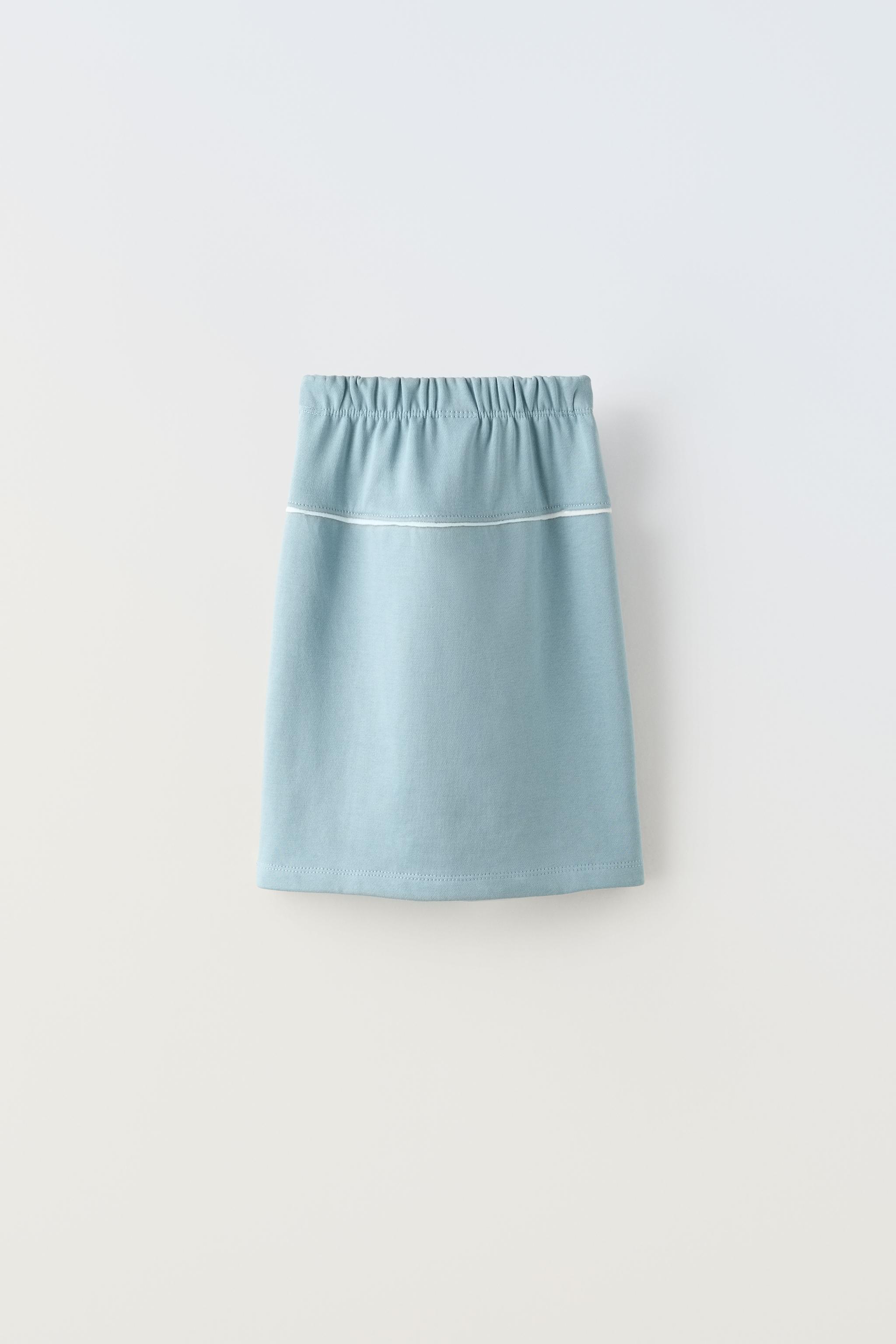 SEAMED PLUSH SKIRT - Mid-blue | ZARA United States