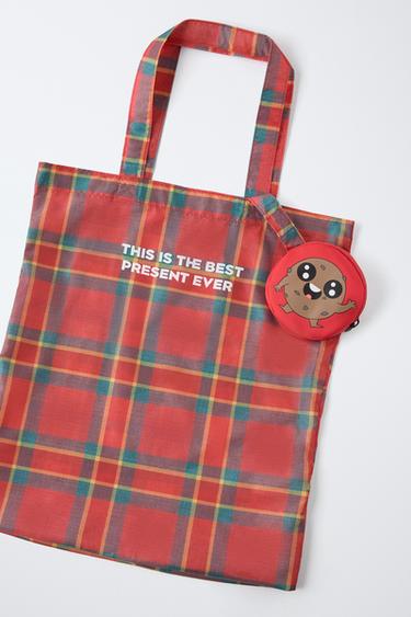 FOLDABLE COOKIE SHOPPER BAG - Red by Zara - Image 3