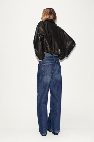 FAUX LEATHER BOMBER JACKET - Dark brown by Zara - Image 2