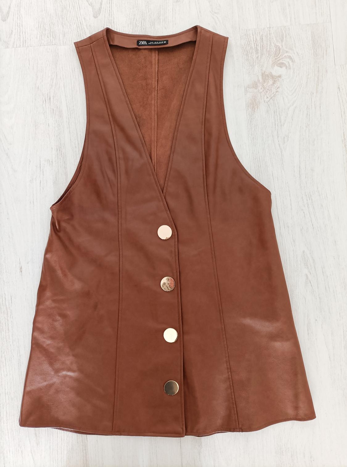 FAUX LEATHER PINAFORE SKIRT