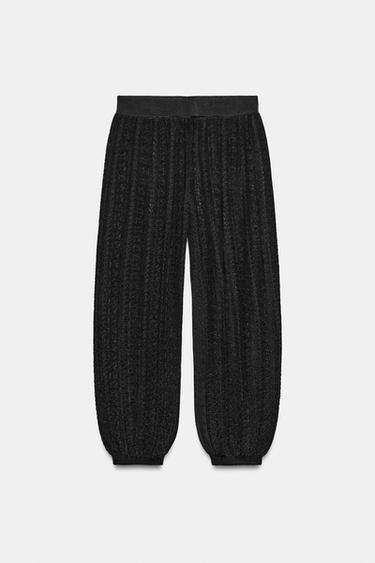 ポンテルハーレムニットパンツブラックZaraのポンテルハーレムニットパンツ - ブラック 