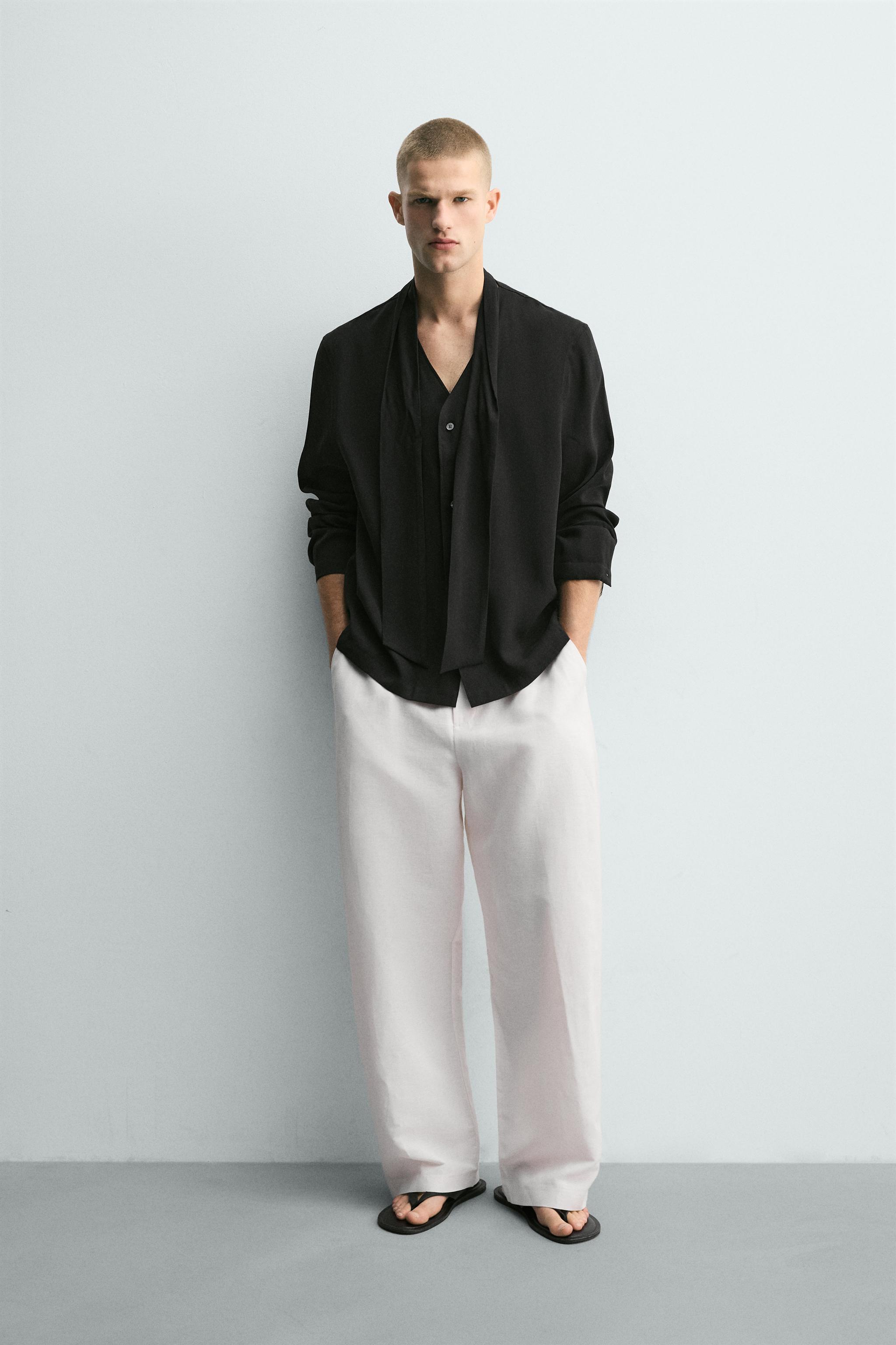 FLOWY TIE SHIRT