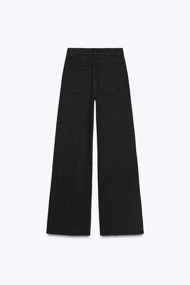 Zara ZW COLLECTION HIGH-WAIST WIDE LEG JEANS - Black