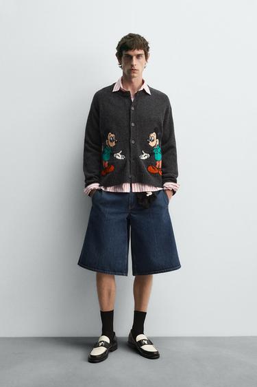 MICKEY MOUSE 울 가디건 HARRY LAMBERT FOR ZARA X DISNEY - Zara의 먹색 - 이미지 0