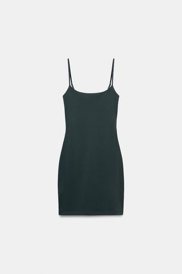 POLYAMIDE BLEND STRAPPY DRESS - GREEN by Zara