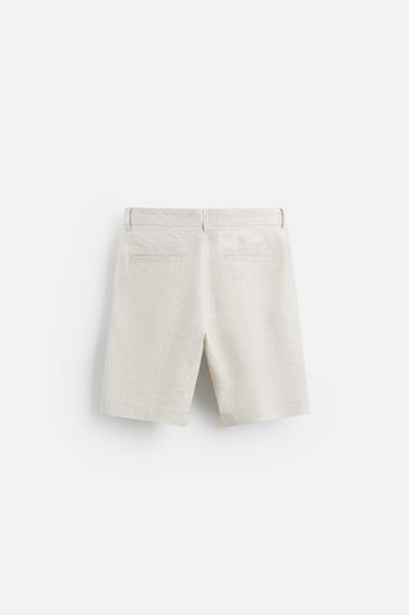 SHORT 100 % LIN - Beige clair de Zara - Image 6