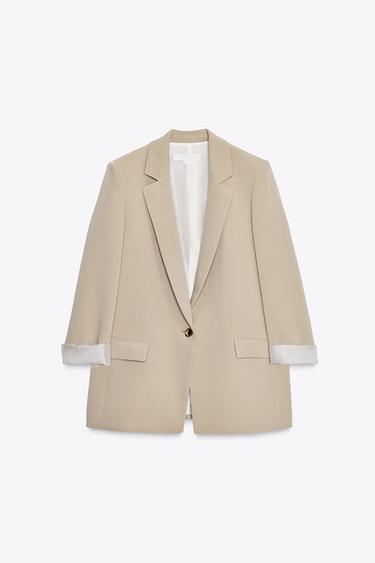 PRINTED CUFF BLAZER - camel by Zara - Image 5