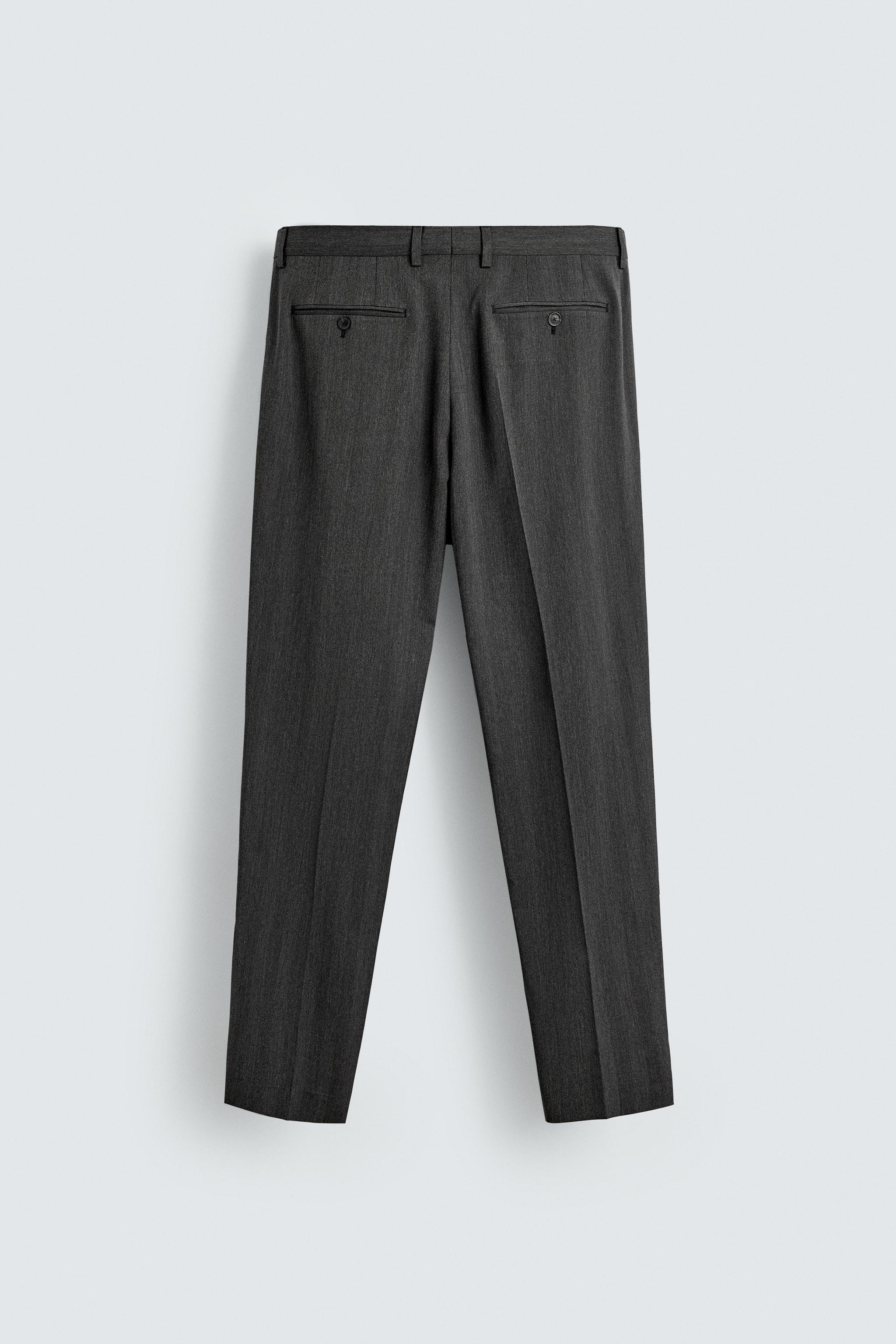 HERRINGBONE SUIT PANTS - Anthracite Gray | ZARA United States