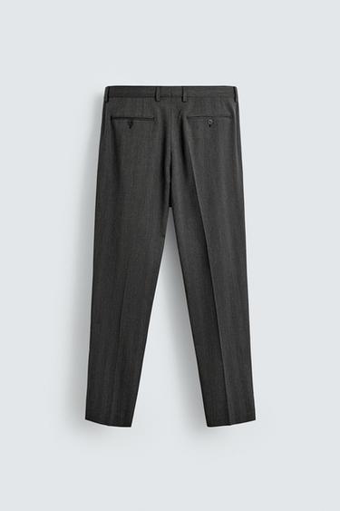 PANTALON DE COSTUME À CHEVRONS - Gris anthracite de Zara - Image 6