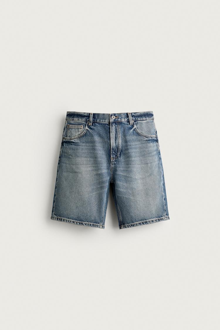 STRAIGHT-LEG DENIM BERMUDA SHORTS