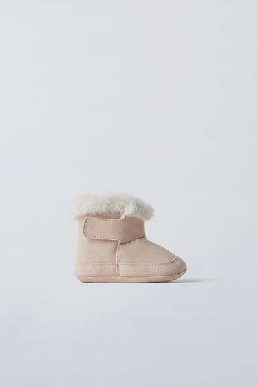 LEATHER BOOTS - Pink by Zara