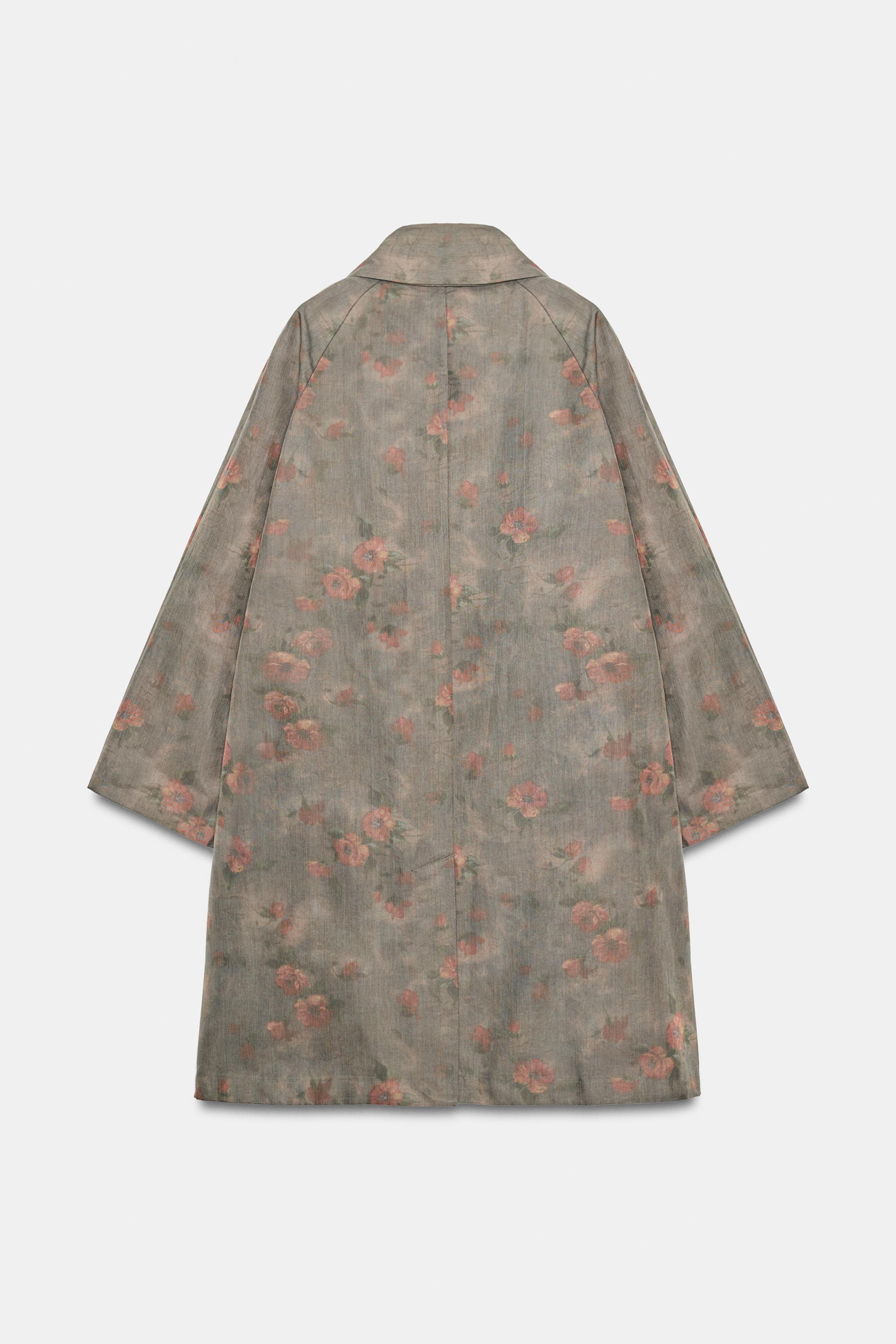 ZW COLLECTION FLORAL SCARF TRENCH COAT - dirty-mauve | ZARA United