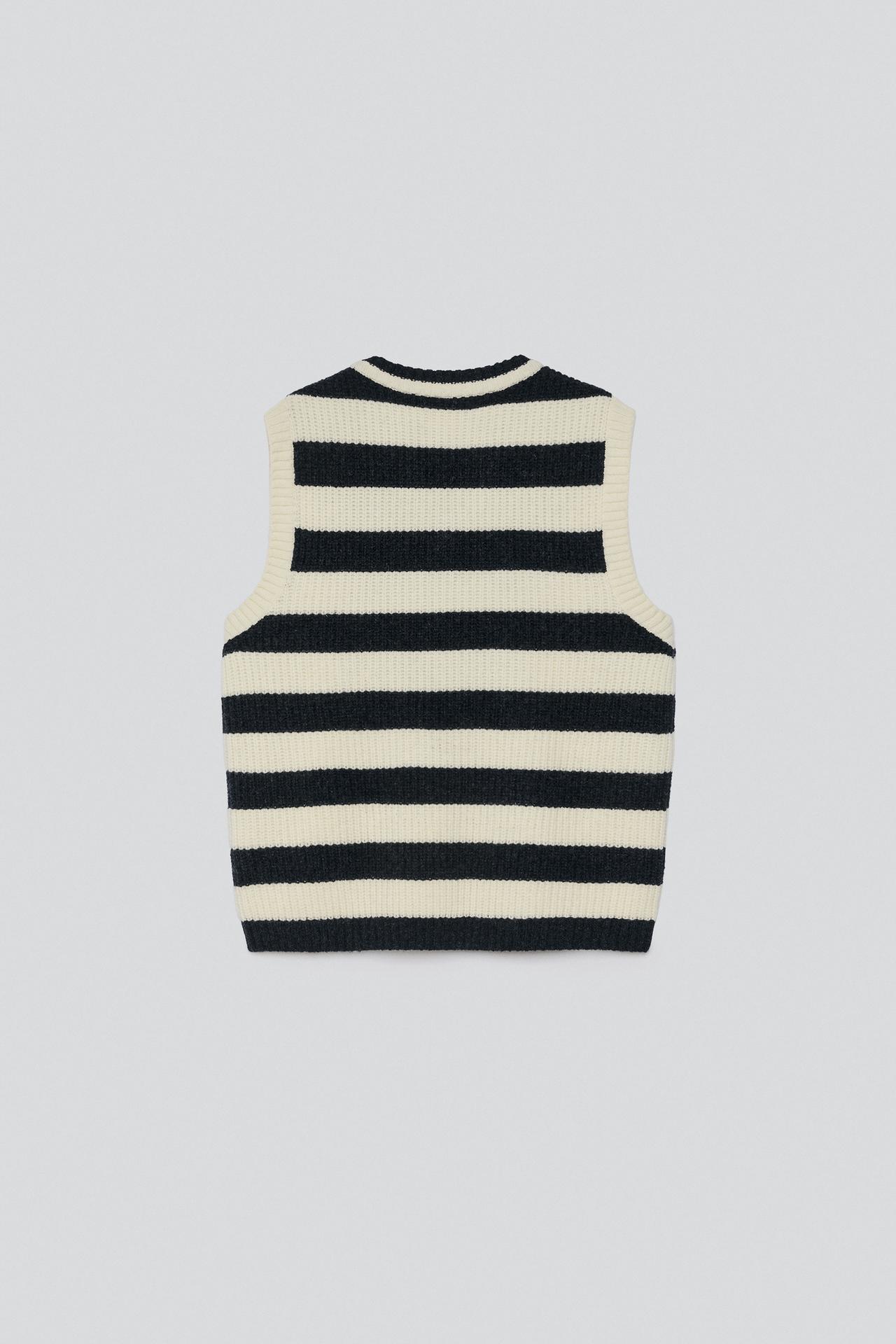 WOOL STRIPED KNIT VEST — striped
