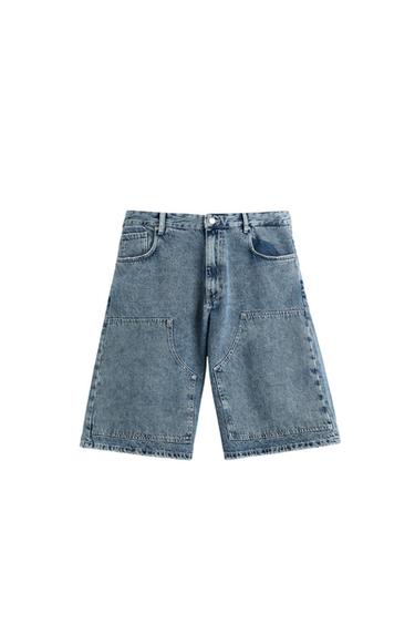OVERSIZED FIT DENIM BERMUDA SHORTS - Mid-blue by Zara - Image 0