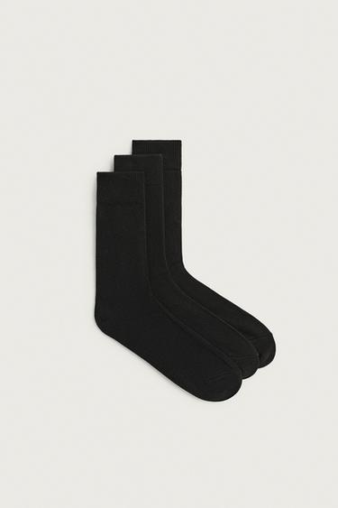 CALCETINES ESTRUCTURA PACK 3 - Negro de Zara