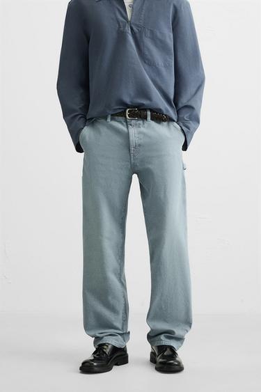 PANTALON DÉLAVÉ POCHE CARPENTIER - Bleu de Zara - Image 1
