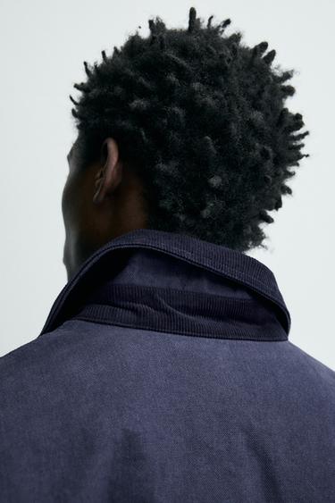 BLOUSON COL CONTRASTE À BRANDEBOURGS - Bleu roi de Zara - Image 5