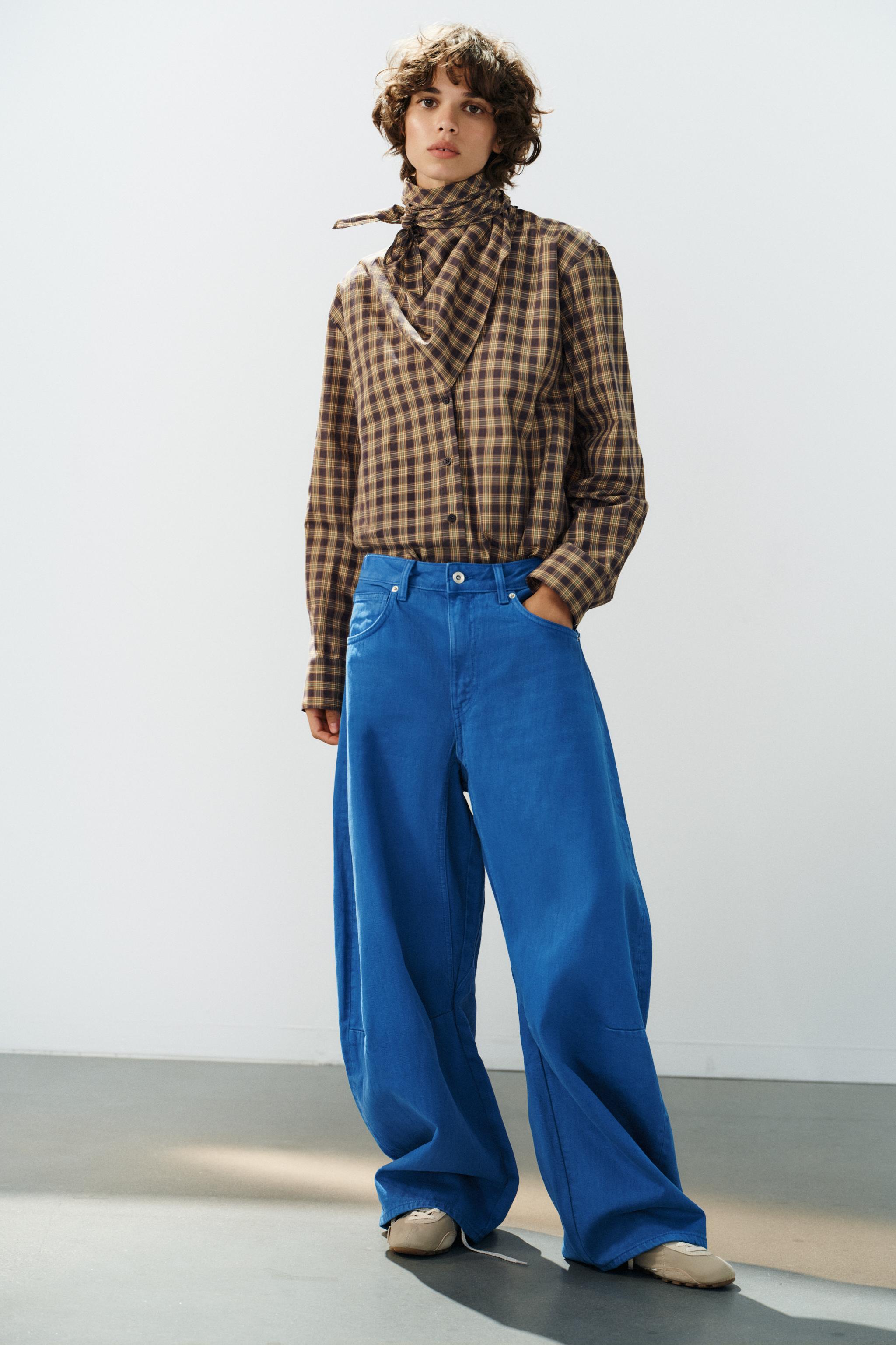 TRF MID-RISE BALLOON JEANS — Bluish