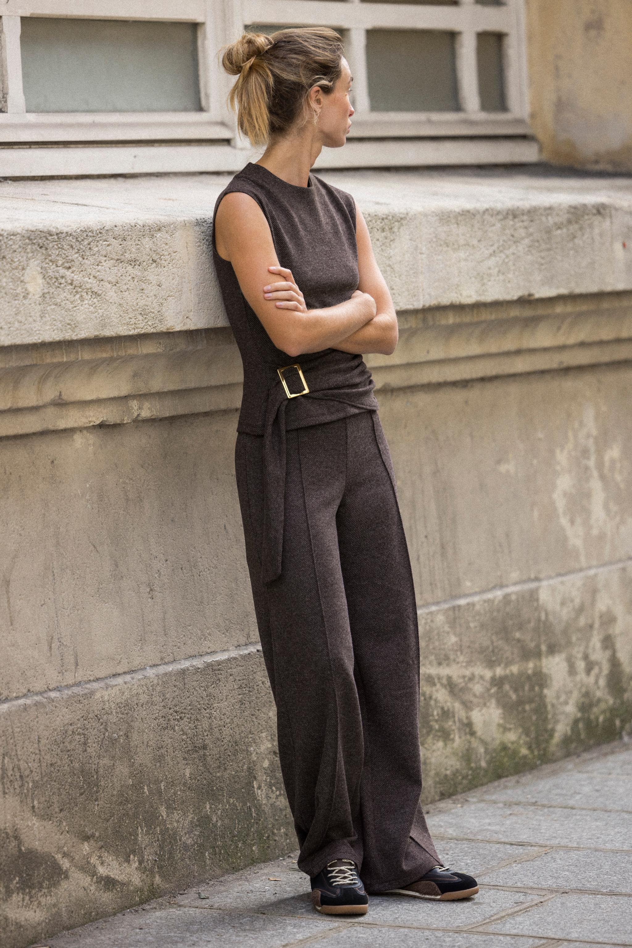 SOFT SEAM PANTS - brown vigore | ZARA United States
