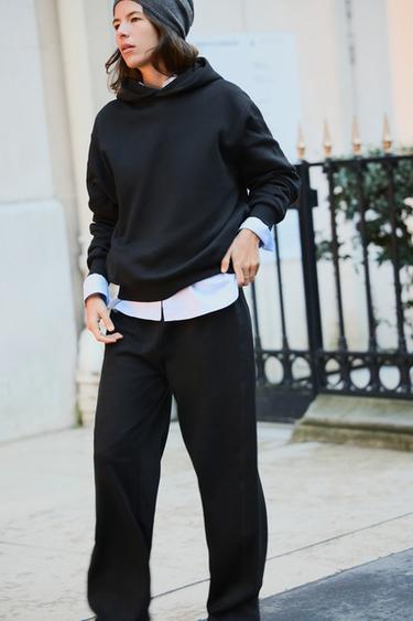 PANTALONS RECTES DE PELFA - Negre de Zara