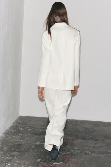 ZW COLLECTION LINEN BLEND BLAZER - White by Zara - Image 2