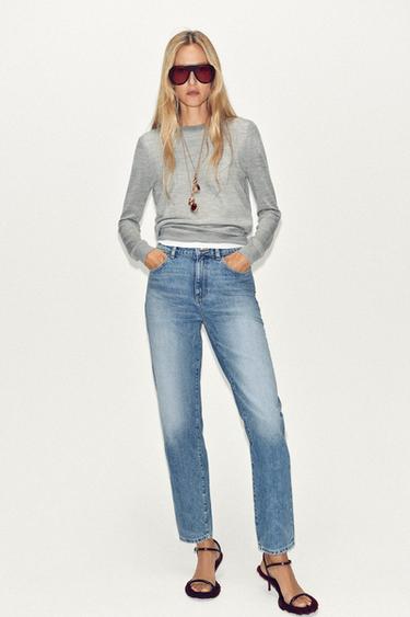Z.05 RIGID HIGH-WAIST MOM JEANS - Mid-blue by Zara