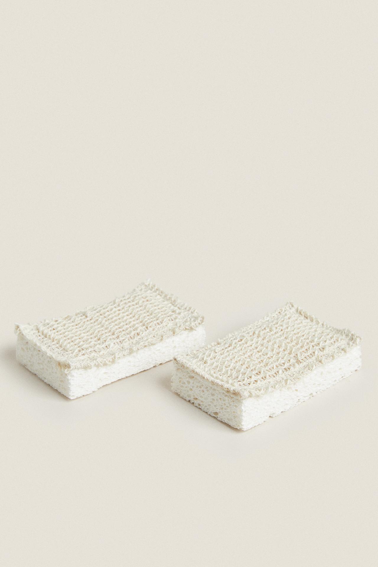 SCRUB SPONGE (PACK OF 2) — Light beige