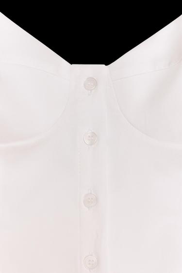 PLEATED POPLIN TOP - White by Zara