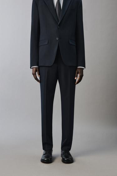 COMFORTABELE KOSTUUMBROEK - Marineblauw van Zara