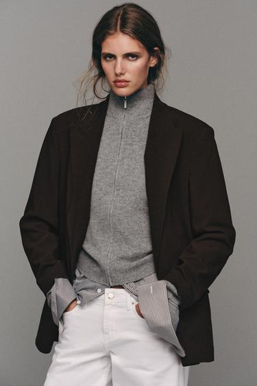 BLAZER CRUZADA OVERSIZE - Marrón de Zara