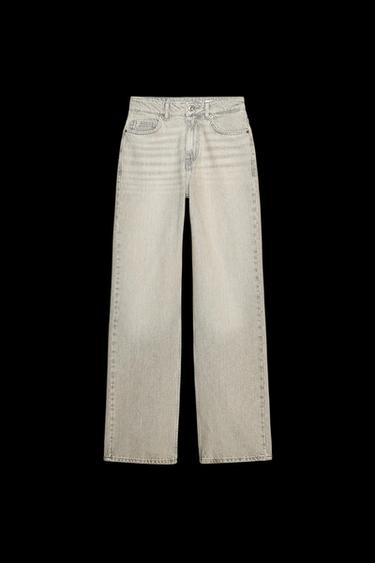 JEANS Z1975 STRAIGHT HIGH WAIST LONG LENGTH - Light grey by Zara - Image 0