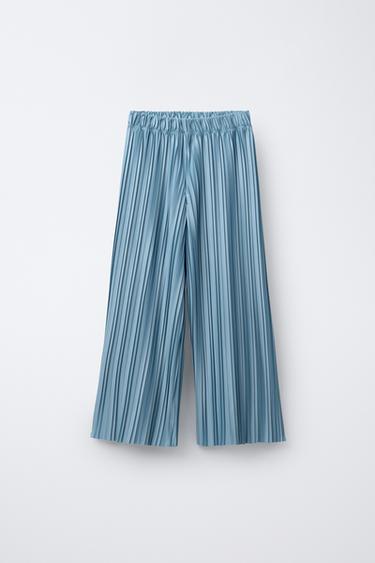 PLEATED TROUSERS - Blue by Zara